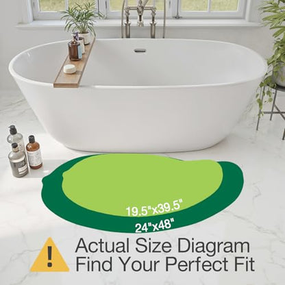 LUMI Cute Bathroom Rug Green Leaf, Absorbent Non Slip Bath Mat, 19.5"x39.5" | Palm Leaf Plant, Soft Plush Microfiber, Quick Dry, Washable for Shower Floor, Bathroom, Sink Bathtub, Bedroom, Kids Room - color: Ample Palm Leaf