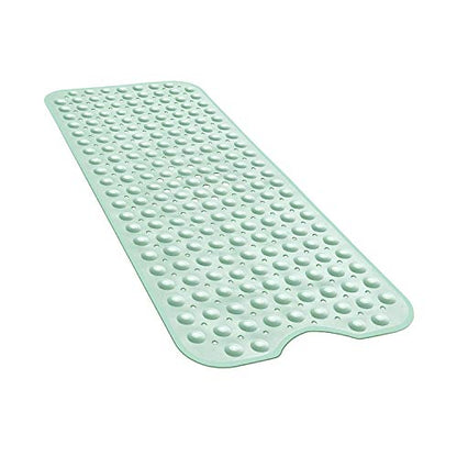 YINENN Bath and Shower Safety Mats 40x16 inch, Non Slip with Suction Cups for Bathroom Stall and Tub Floor, Extra Large and Machine Washable, Drain Holes Keep Bathtub Clean, Light Green - color: Light Green