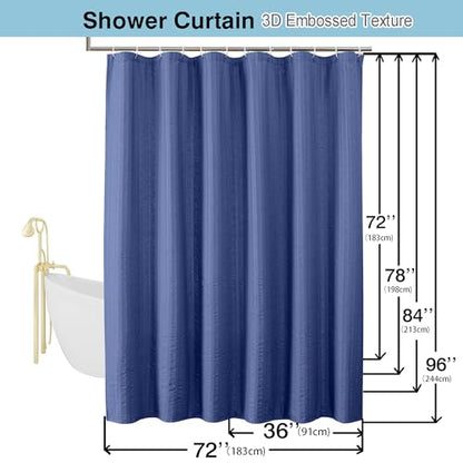 Aiyufeng Royal Blue Stall Fabric Shower Curtain - Soft & Lightweight Small Shower Curtain with Texture for Narrow Stall Size, Machine Washable - 36x72, Blue - color: Royal Blue, size: 36"W x 72"L (Pack of 1)