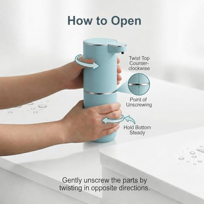 P11 Seafoam Green Automatic Foaming Soap Dispenser, Touchless Sensor for Aesthetic Bathroom Decor, 4-Level Adjustable, USB-C Rechargeable 380ml, Wall Mounted or Countertop for Kitchen and Bathroom
