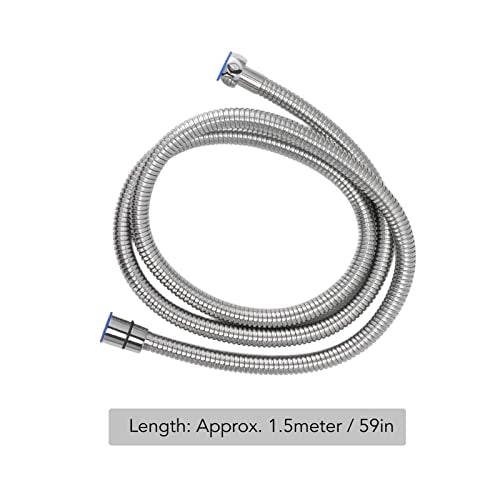 TOPINCN Shower Hose, 59 Inch Stainless Steel Shower Hose Extra Long Pressure Easy to Install for Bathroom (Electroplating)