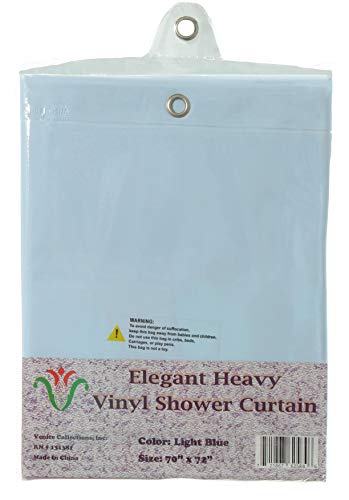 Venice Elegant Home Heavy Duty Vinyl Shower Curtain Liner with 12 Metal Grommets Light Blue - color: Light Blue