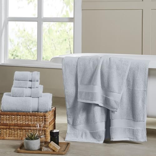 Modern Threads Luxury 6-Piece Quick-Dry Towel Set – Plush & Ultra-Absorbent for Spa-Like Experience, Smoke - color: Smoke
