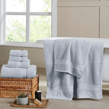 Modern Threads Luxury 6-Piece Quick-Dry Towel Set – Plush & Ultra-Absorbent for Spa-Like Experience, Smoke - color: Smoke