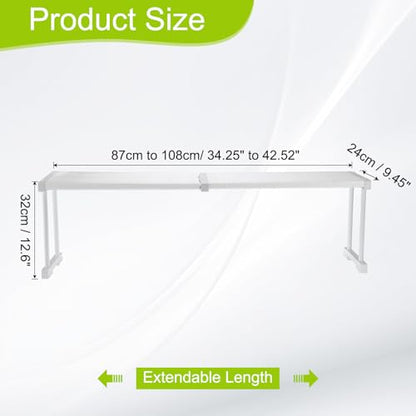 HARFINGTON Expandable Cabinet Tension Shelf 34.25" to 42.52" Adjustable Cabinet Organizer 32" x 9.45" Flower Pattern Table Storage Rack for Wardrobe Cupboard Kitchen Bedroom - size: 87cm to 108cm