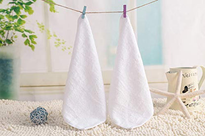Tosnail 20 Pack 10" x 10" Ultra Soft Bamboo Fiber Baby Bath Washcloths and Towels - Assorted 5 Colors