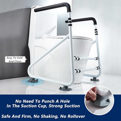 Toilet Safety Rails,Toilet Handles Safety Frames,Free Standing Adjustable Height Width Toilet Safety Frame Fit Any Toilet(A) - color: A