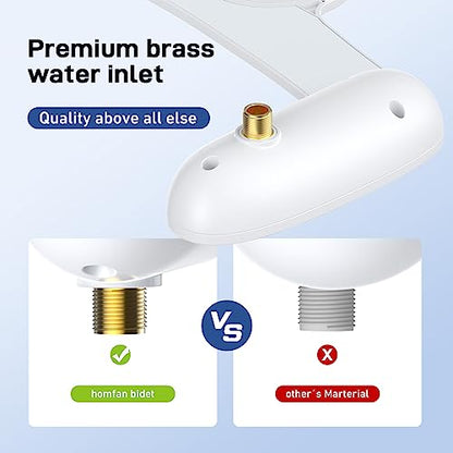 Bidet Attachment for Toilet Seat, Dual Nozzle Rear and Feminine Wash, Self Cleaning Sprayer, Non Electric Bidet with Adjustable Cold Water Pressure, EB012 Dual Wheel - color: White-01