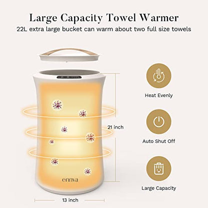 22L Bucket Style Towel Warmer for Bathroom | Luxury fast heating towel heater with aromatherapy & adjustable 15–60 min timer, ideal for spa and hotel