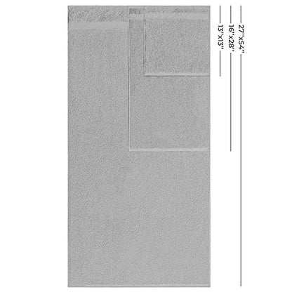 American Veteran Towel, 100% Cotton Turkish 6 Piece Towel Set, Luxury Towels Set of 6 for Bathroom Essentials, 2 Bath Towel 2 Hand Towel 2 Washcloth, Light Grey - color: Light Grey, size: XL 6PC