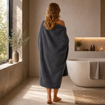 3 Pack Bath Towel Set, 40"x80" Oversized Bath Sheet, Charcoal Gray | Ultra Soft Microfiber, Lint Free, Quick Dry, Highly Absorbent, Full Body Coverage, 1 Bath Sheet, 1 Hand Towel, 1 Washcloth - color: Charcoal Gray, size: 3 Piece Towel Set
