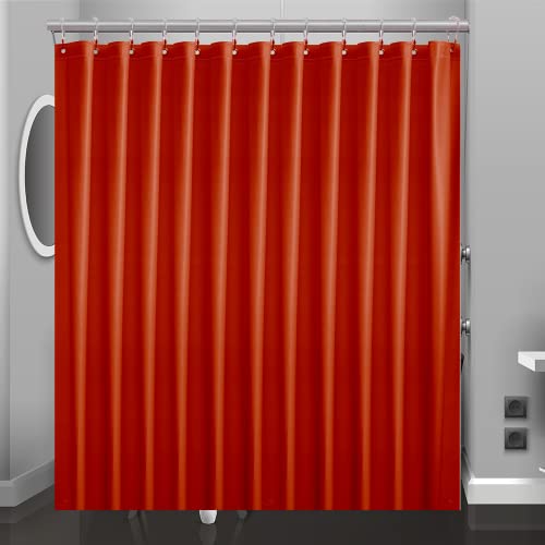 Tangerine Plastic Shower Curtain Or Liner, 72x72 Inch Lightweight Red Plastic Bathroom Shower Showroom Inner Curtain with Rustproof Metal Grommet Holes and Weighted Magnets - color: H01-orange, size: 72"W x 72"L (Pack of 1)