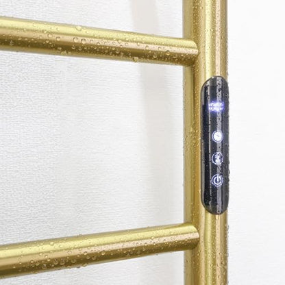 Luxury 8 Bars Heated Towel Racks for Bathroom, Wall Mounted Electric Towel Warmer Racks with Timer & Temperature Control, Plug-in/Hardwired Heated Towel Drying Rack (Brushed Gold, 8 Bars) - color: Brushed Gold, size: 8 Bars