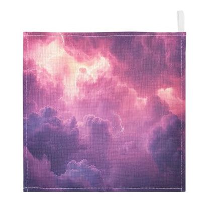 YETTASBIN Galaxy Muslin Baby Hand Washcloths, Soft Cotton Bath Face Towel, 4 Layers Extra Absorbent Feeding Burp Cloth for Newborn Infant, 5 Pack - size: 12 Inch x 5 Pack