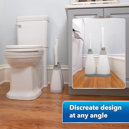 Unger EZ No-Drip Combo Toilet Brush and Plunger Set with Carrying Caddy, Cleaning Tools for Home and Business Bathroom, Discreet Scrubber Accessories Set for Tough Stains and Tight Suction - style: EZ Toilet Brush & Plunger Combo