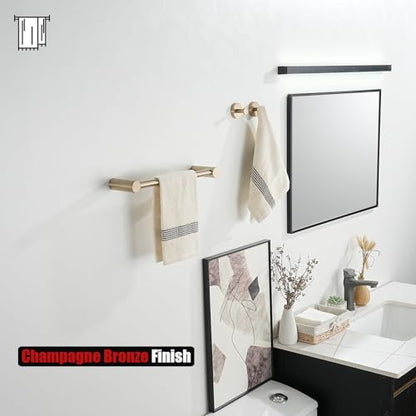 JQK Towel Bar Champagne Bronze, 14.5 Inch 304 Stainless Steel Thicken 0.8mm Towel Rack Bathroom Wall Mount, Useable Length 12 Inch, TB610L12-CB - color: Champagne Bronze, size: 14.5 Inch