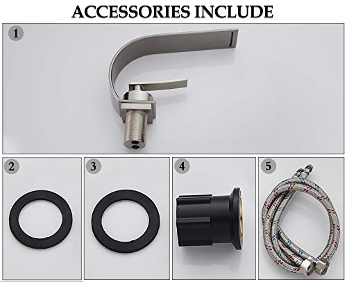 becola Modern Bathroom Faucet, Low Arc Brass Ceramic Valve Vanity Single Hole Bathroom Sink Faucet, Touch On Single Handle Hot and Cold Water Mixer Tap - Brushed Nickel - color: Brushed Nickel