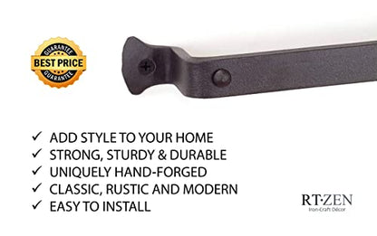 Farmhouse Bathroom Towel Holder Wall Mount, Matte Black Decoration | Wrought Iron Metal Towel Bar Rod, Handmade Home Decor Kitchen Hanger Organizer (17'' - Fits 14 Inch Towels) - size: Medium, style: Hammer-Nail