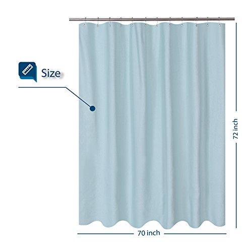 Barossa Design Soft Fabric Shower Liner or Curtain, Hotel Quality, Machine Washable, Water Repellent, Blue, 70 x 72 inches - color: Blue Aqua, size: 70"W x 72"L (Pack of 1)