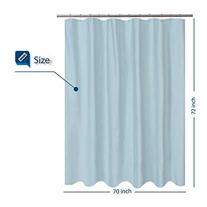 Barossa Design Soft Fabric Shower Liner or Curtain, Hotel Quality, Machine Washable, Water Repellent, Blue, 70 x 72 inches - color: Blue Aqua, size: 70"W x 72"L (Pack of 1)