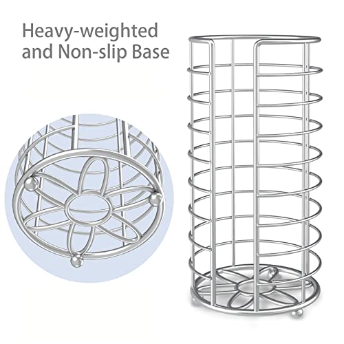 Toilet Paper Holder Stand,Freestanding,Silver | Bathroom Toilet Paper Organizer, 3 Mega Roll Toilet Paper Holder for Under Sink, Vanity, Cabinet Shelf - color: Silver
