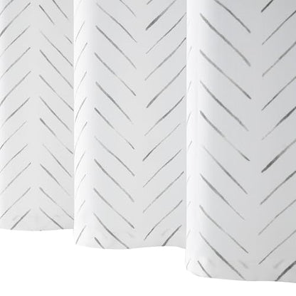 jinchan Small Stall Grey and White Shower Curtain 36x72 Inches Inky Herringbone Chevron Zig Zag Waterproof Fabric Modern Farmhouse Shower Curtains for Bathroom with 7 Hooks - color: Inky Grey, size: 36"W x 72"L (Pack of 1)