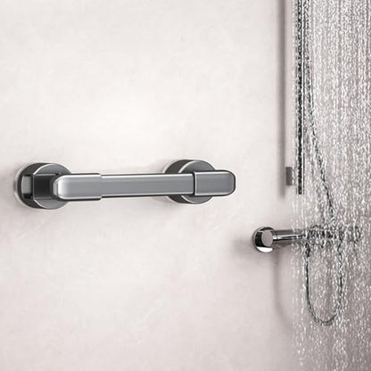 Shower Grab Bars Suction，Suction Cup Grab bar for Shower，16″Gray | Works on smooth tiles, glass, marble, acrylic flat surfaces. NOT suitable for textured walls, wallpaper and rough surfaces - color: Gray 41cm