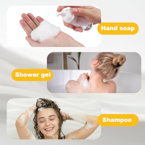 2oz Travel-Sized Foaming Pump Bottles, 4PCS Empty Foam Pump Bottle, Refillable Travel Size Mousse Bottle, Hand Soap Shampoo Lash Shampoo Foaming Soap Dispenser, BPA Free(Clear) - color: A-clear