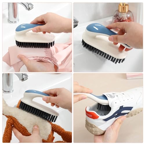 Soft Bristle Scrub Cleaning Brush Stain Remover Brush Fabric Cleaning Brush Laundry Brush Small Scrub Brush Cleaner Household Cleaning Brushes for Carpet, Clothes, Bathroom,Sneaker-2 Pack (Orange) - color: Orange