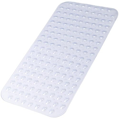 Bathtub and Shower Mats, 28 x 15 Inch Non-Slip Bath Mat, Machine Washable Bath Tub Mat with Suction Cups & Drain Holes for Bathroom, Beige - color: Clear, size: 28" x 15" (Rectangular)