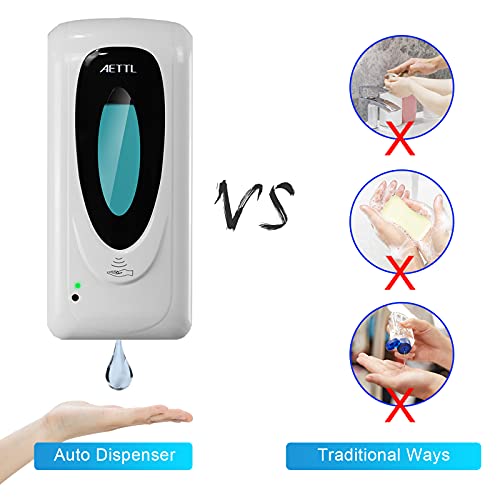 Touchless Automatic Foaming Hand Soap Dispenser Wall Mount, Motion Sensor Foam Liquid Refill Bottle Sanitizer Dispensing for Bathroom Kitchen Home Farmhouse Station 1306-s - color: 1306
