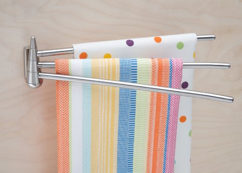 Better Houseware 2490 Wall-Mounted 3-Arm Stainless-Steel Towel Bar - color: Wall Mounted