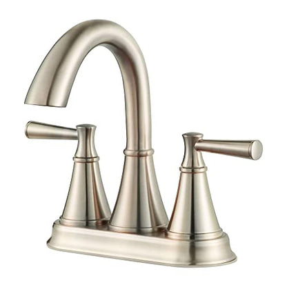 Pfister, LF-048-CRKK, Cantara Double Handle 1.2 GPM Centerset Bathroom Faucet, Brushed Nickel
