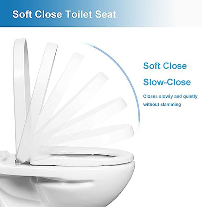 Toilet seat, With Quick Release for Easy Cleaning and Simple Top Fixing Slow Close Toilet Lid for D Shaped Loo Seat - size: 02A
