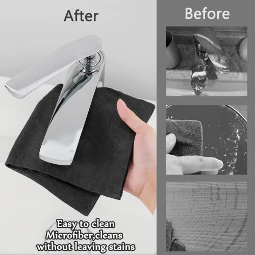 Thickened Magic Cleaning Cloth,Lint Free,11.8 * 11.8in,8 Pcs | Reusable Microfiber Cleaning Rag for Windows,Stainless Steel,Kitchen,Mirror,Glass,Car,Magic Cleaner Towel,Gray - color: Gray