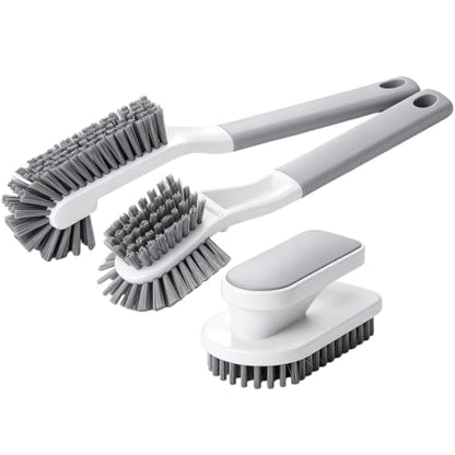 3 Pack Scrub Brushes, Multi-Purpose Cleaning Brush Set for Household Use | Brush with medium firm bristles, grout cleaning brush ,kitchen scrub brush, tile scrub brush ,scrub brush showe