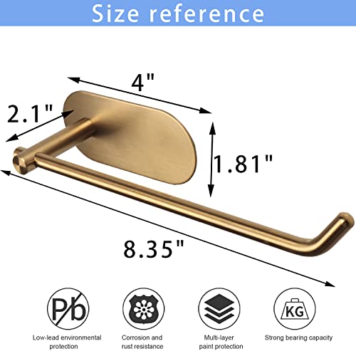 TocTen Hand Towel Holder/Towel Ring, No Drilling Stick on Wall Hand Towel Bar, SUS 304 Stainless Steel Hand Towel Rod, Strong Self Adhesive Hand Towel Rack/Hanger for Bathroom Kitchen (Brushed Gold) - color: Brushed Gold, size: 1 Pack 8.35 inch