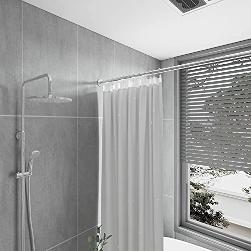 Naiture 304 Stainless Steel 60" Straight Shower Curtain Rod, Chrome | One-Piece Rod, Cut to Fit, Rustproof, Heavy-Duty Zinc Alloy Flange, Permanent Wall Mount, Mounting Hardware Included - color: Chrome, size: 60