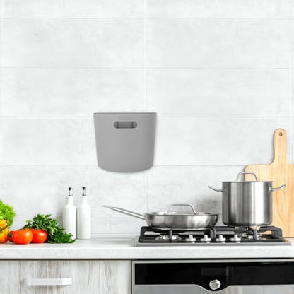 SUPVOX Wall Mounted Hanging Trash Can Plastic Waste Bin with Easy Installation and Smooth Surface for Kitchen and Bathroom Storage