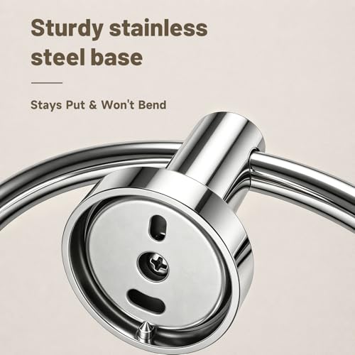 Toilet Paper Holder and Hand Towel Ring Bathroom Set | Chrome,Stainless Steel,Wall Mount,Bathroom Accessories,Hand Towel Ring and Toilet Paper Holder Set,Easy to install,Durable - color: Polished Chrome