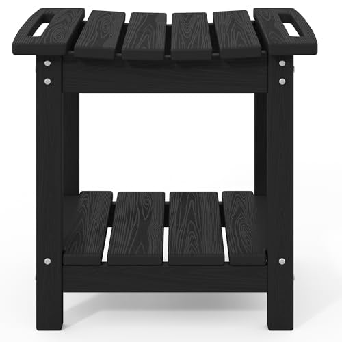SERWALL Shower Bench, 18" Shower Stool for Inside Shower, HDPE Waterproof Shower Seats for Adults with Storage Shelf & Handles, 360 lbs Capacity- Black - color: Black
