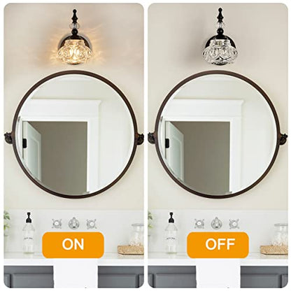 Industrial 1-Light Bathroom Vanity Light Fixture, Black Wall Source with Glass Shade, Rust-Proof and Durable, Using G9 Bulbs for Bedroom, Bathroom, Living Room - color: Black, size: 1-Light (1-Pack)