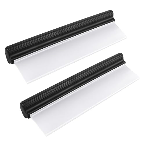 2pack 12inch Car Drying Squeegee Water Blade Universal Quick Drying Squeegee Wiper Flexible T-Bar Water Blade Silicone Squeegee for Car,Glass,Windshield,Bathroom Black Handle - color: Black