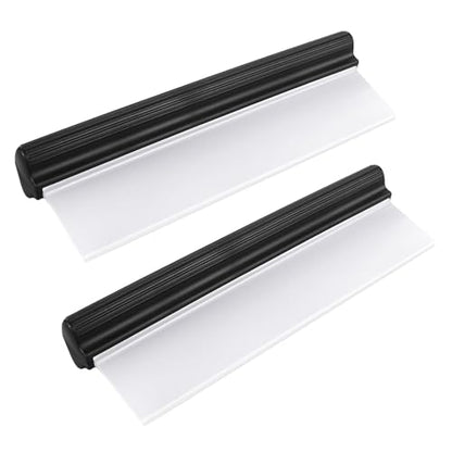 2pack 12inch Car Drying Squeegee Water Blade Universal Quick Drying Squeegee Wiper Flexible T-Bar Water Blade Silicone Squeegee for Car,Glass,Windshield,Bathroom Black Handle - color: Black