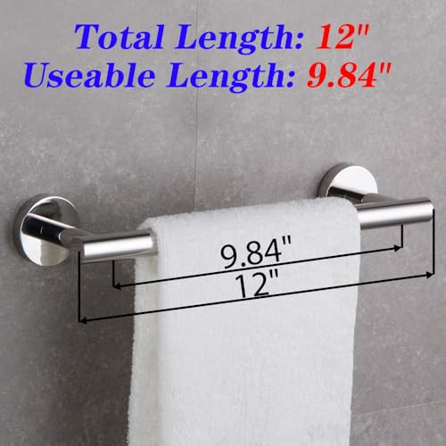GERZ 12-Inch Hand Towel Holder Modern Towel Ring Hand Towel Bar Towel Hanger Wall Mount, Polished Finish AG1101C30.5-JG - color: Chrome, size: 12 Inch (Pack of 1)
