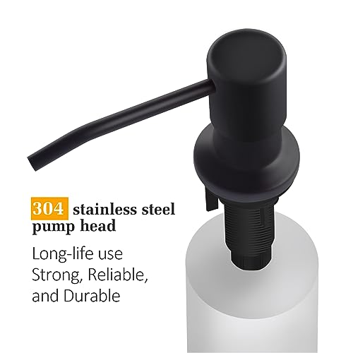 Soap Dispenser for Kitchen Sink, Built in Sink Soap Dispenser Lotion Dispenser with 17 OZ Bottle, Refill from The Top Bar Sink Soap Dispenser, Black (1 Pack) - color: Black