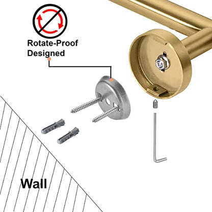 Nolimas Brushed Gold Bath Hand Towel Bar Single Bars Towel Rack Rod Classic Wall Mounted Stainless Steel Bathroom Towel Bar Toilet Kitchen Towel Shelf Single Layer,9inch - color: Brushed Gold, size: 9inch