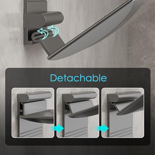 Detachable Soap Dish for Shower, 4 Slot Self-Adhesive Soap Holder for Bathroom, Wall Mounted Shower Soap Holder, Stainless Steel Soap Tray Black - color: Black Detachable 1pack
