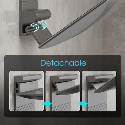 Detachable Soap Dish for Shower, 4 Slot Self-Adhesive Soap Holder for Bathroom, Wall Mounted Shower Soap Holder, Stainless Steel Soap Tray Black - color: Black Detachable 1pack