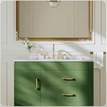 Brushed Gold 3 Hole 8 Inch Widespread Bathroom Sink Faucet, Bathroom Faucet Set with Metal Pop UP Drain and Valve, WF15-1-BG - color: Brushed Gold